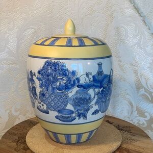 Charming Blue and Yellow Ceramic Vase